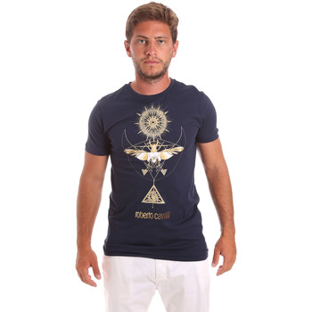 Υφασμάτινα Άνδρας T-shirt με κοντά μανίκια Roberto Cavalli HST65B Μπλέ