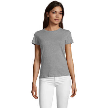 Υφασμάτινα Γυναίκα T-shirt με κοντά μανίκια Sols REGENT FIT CAMISETA MANGA CORTA Grey