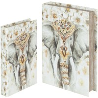 Σπίτι Καλάθια / κουτιά Signes Grimalt Κιβώτια Βιβλίων Ελέφαντα Set 2U Multicolour