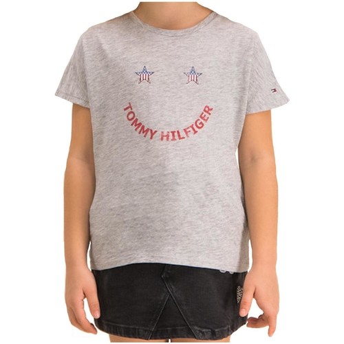 Υφασμάτινα Κορίτσι T-shirt με κοντά μανίκια Tommy Hilfiger  Grey