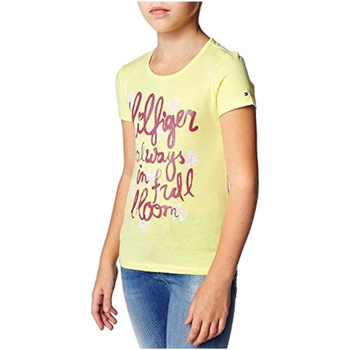 Υφασμάτινα Κορίτσι T-shirt με κοντά μανίκια Tommy Hilfiger  Yellow