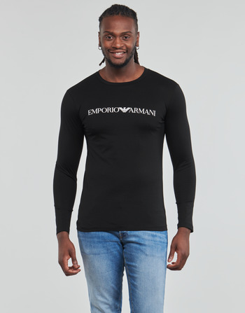 Υφασμάτινα Άνδρας Μπλουζάκια με μακριά μανίκια Emporio Armani 8N1TN8 Black