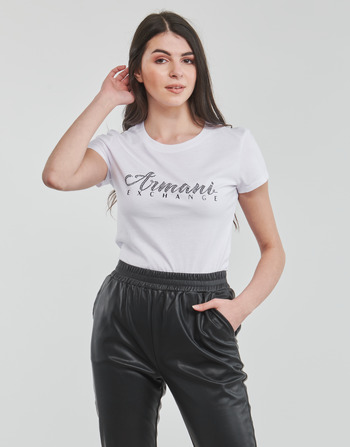 Υφασμάτινα Γυναίκα T-shirt με κοντά μανίκια Armani Exchange 8NYT91 Άσπρο