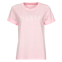 Υφασμάτινα Γυναίκα T-shirt με κοντά μανίκια Guess ES SS GUESS 1981 ROLL CUFF TEE Ροζ