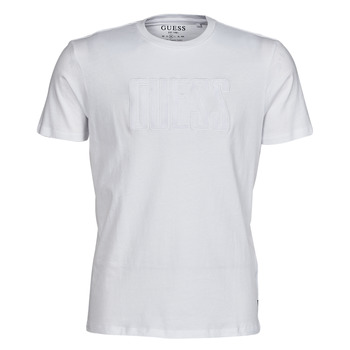 Υφασμάτινα Άνδρας T-shirt με κοντά μανίκια Guess SS BSC VELVET APPLIQUE LOGO TE Άσπρο