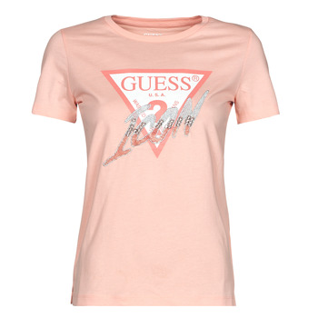 Υφασμάτινα Γυναίκα T-shirt με κοντά μανίκια Guess SS CN ICON TEE Peche