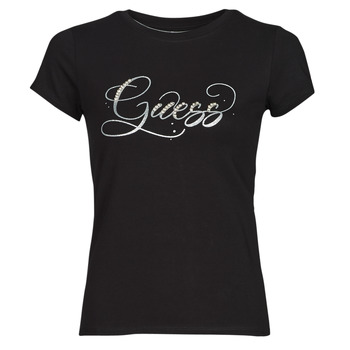 Υφασμάτινα Γυναίκα T-shirt με κοντά μανίκια Guess SS GLITZY LOGO R4 Black
