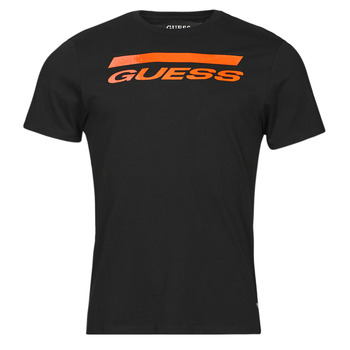 Υφασμάτινα Άνδρας T-shirt με κοντά μανίκια Guess SS BSC INTL LOGO TEE Black / Orange