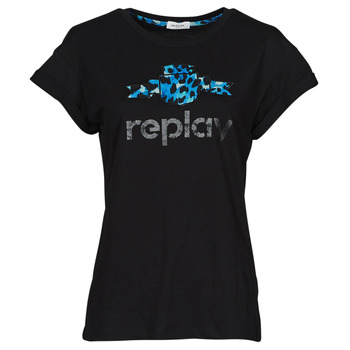 Υφασμάτινα Γυναίκα T-shirt με κοντά μανίκια Replay W3525A Black