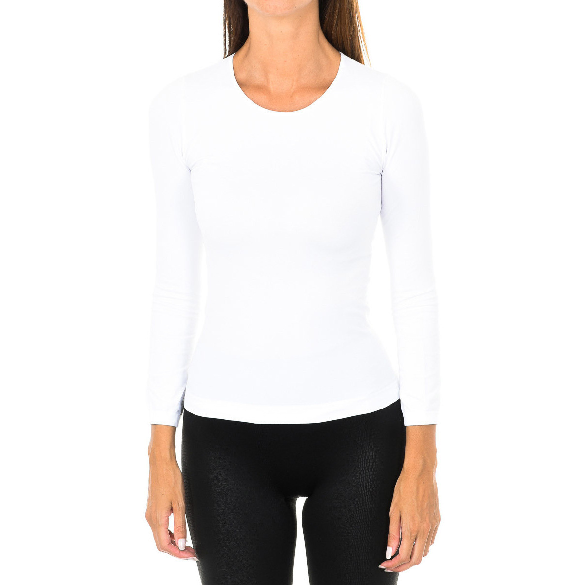 Υφασμάτινα Γυναίκα Μπλουζάκια με μακριά μανίκια Intimidea 210262-BIANCO Άσπρο