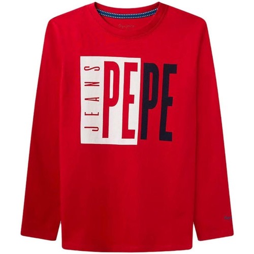 Υφασμάτινα Αγόρι T-shirt με κοντά μανίκια Pepe jeans  Red