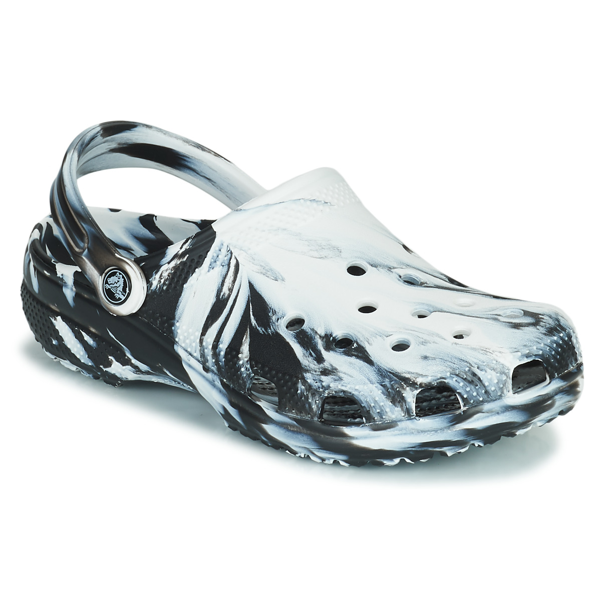 Παπούτσια Σαμπό Crocs CLASSIC MARBLED CLOG Black / Άσπρο