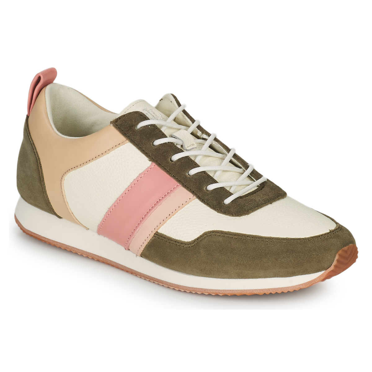 Παπούτσια Γυναίκα Χαμηλά Sneakers Lauren Ralph Lauren COLTEN Kaki / Beige / Ροζ