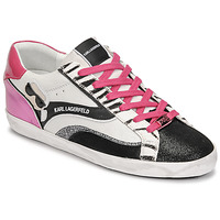 Παπούτσια Γυναίκα Χαμηλά Sneakers Karl Lagerfeld SKOOL Ikonic Peep Lo Lthr Mix Άσπρο / Black / Ροζ