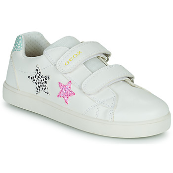 Παπούτσια Κορίτσι Χαμηλά Sneakers Geox J KATHE GIRL Άσπρο / Ροζ