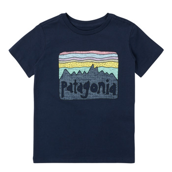 Υφασμάτινα Παιδί T-shirt με κοντά μανίκια Patagonia BABY FITZ ROY SKIES T-SHIRT Marine