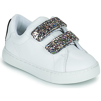 Παπούτσια Κορίτσι Χαμηλά Sneakers Bons baisers de Paname MINI EDITH GLITTER TONGUE Άσπρο