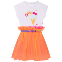 Υφασμάτινα Κορίτσι Κοντά Φορέματα Billieblush ANDORRE Άσπρο / Orange