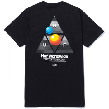 Υφασμάτινα Άνδρας T-shirts & Μπλούζες Huf T-shirt video format tt ss Black