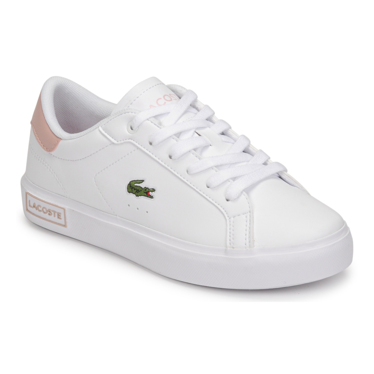 Παπούτσια Κορίτσι Χαμηλά Sneakers Lacoste POWERCOURT Άσπρο / Ροζ