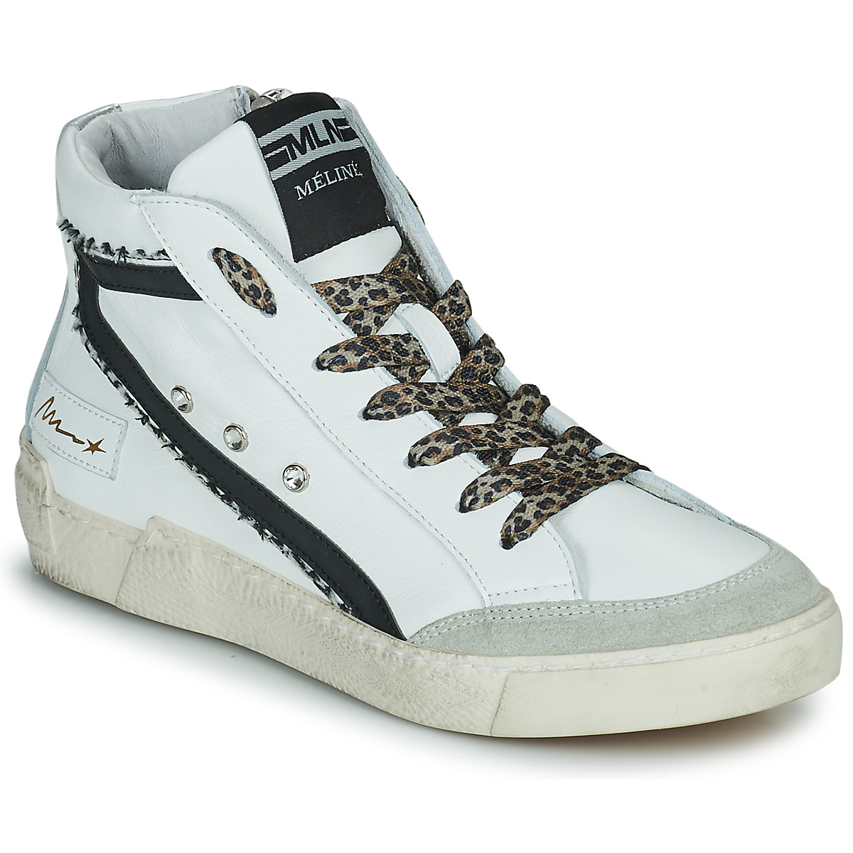 Παπούτσια Γυναίκα Ψηλά Sneakers Meline NKC320 Άσπρο / Black / Leo