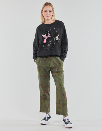 Υφασμάτινα Γυναίκα Παντελόνια Πεντάτσεπα Desigual PANT_MICKEY CAMO FLOWERS Kaki / Multicolour