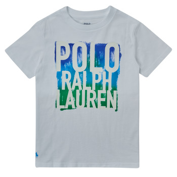 Υφασμάτινα Αγόρι T-shirt με κοντά μανίκια Polo Ralph Lauren GOMMA Άσπρο