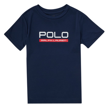 Υφασμάτινα Αγόρι T-shirt με κοντά μανίκια Polo Ralph Lauren DOLAIT Marine