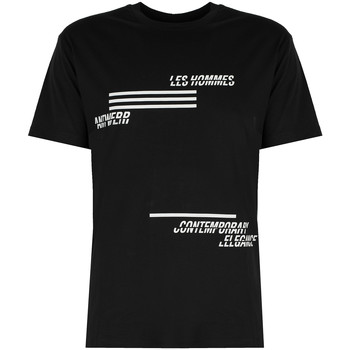 Υφασμάτινα Άνδρας T-shirt με κοντά μανίκια Les Hommes LJT208-700P | Contemporary Elegance Black
