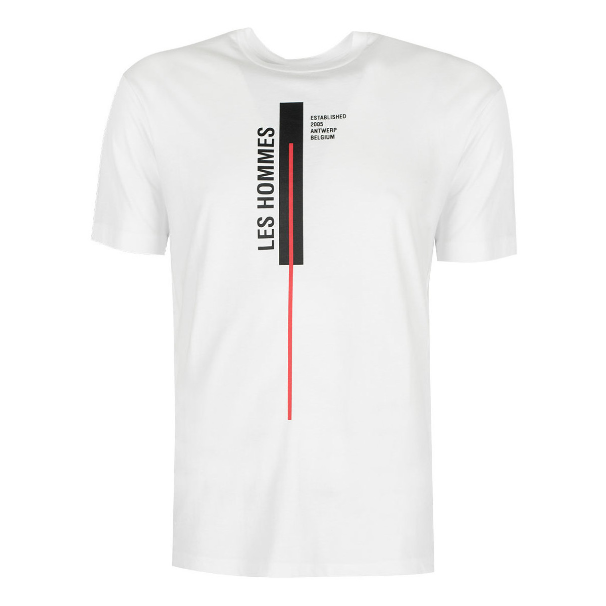 Υφασμάτινα Άνδρας T-shirt με κοντά μανίκια Les Hommes LJT201 700P | Vertical Line Άσπρο