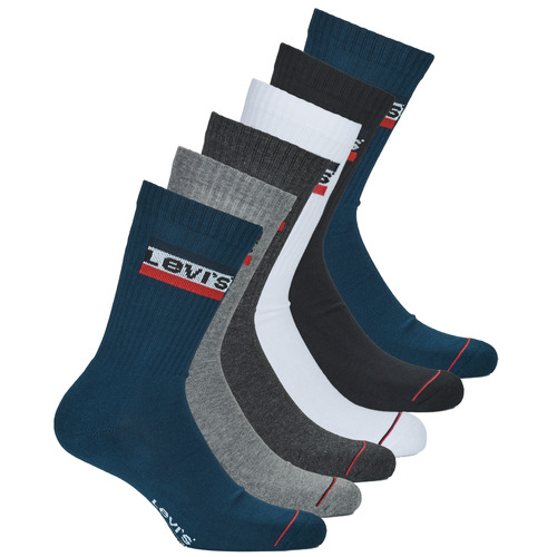 Αξεσουάρ Αθλητικές κάλτσες  Levi's REGULAR CUT SPORT LOGO X6 Μπλέ / Άσπρο / Grey / Black