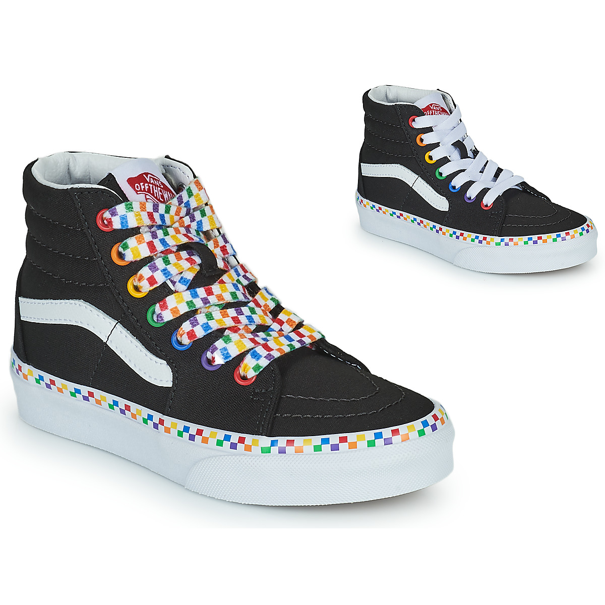 Παπούτσια Κορίτσι Ψηλά Sneakers Vans SK8-Hi Black / Multicolour