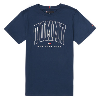 Υφασμάτινα Αγόρι T-shirt με κοντά μανίκια Tommy Hilfiger AMIANSE Marine