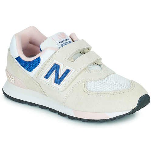 New Balance 574 Beige Μπλέ - Δωρεάν Αποστολή | Spartoo.gr ! - Παπούτσια Χαμηλά Sneakers Child 53,60 €