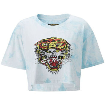 Υφασμάτινα Άνδρας T-shirt με κοντά μανίκια Ed Hardy - Los tigre grop top turquesa Μπλέ