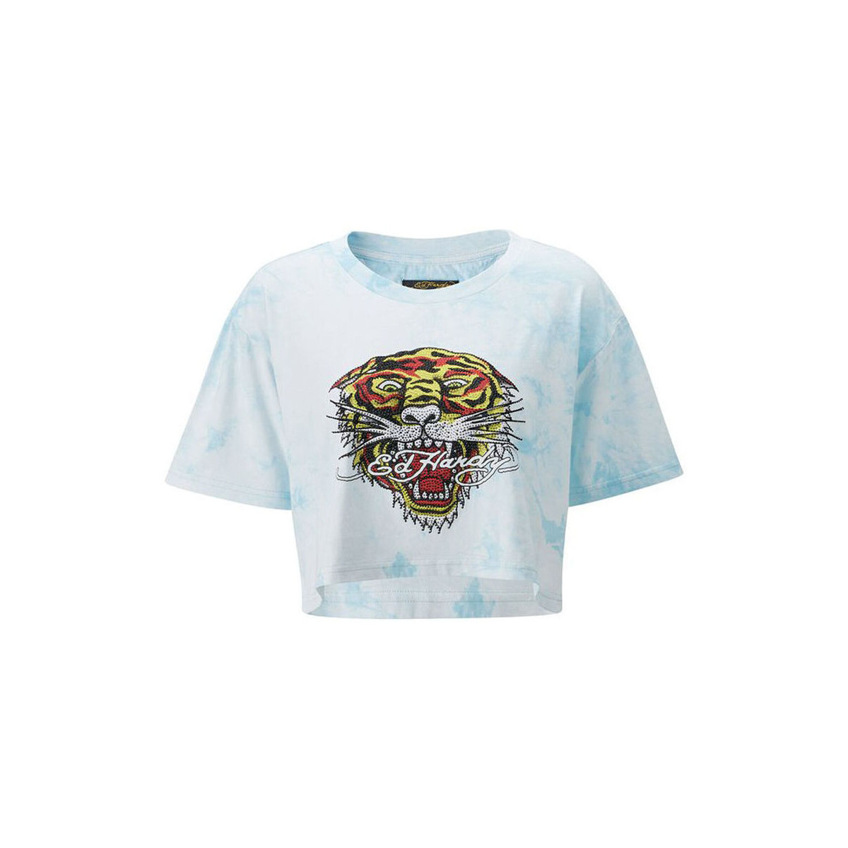 Υφασμάτινα Γυναίκα T-shirts & Μπλούζες Ed Hardy Los tigre grop top turquesa Μπλέ