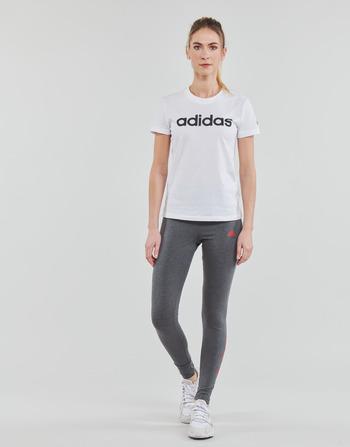 Adidas Sportswear LIN Leggings Dark / Γκρι / Heather / Vivid / Κοκκινο
