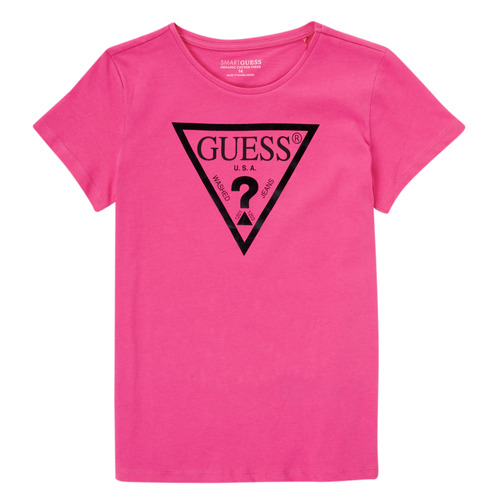 Υφασμάτινα Κορίτσι T-shirt με κοντά μανίκια Guess CANCE Fuchsia