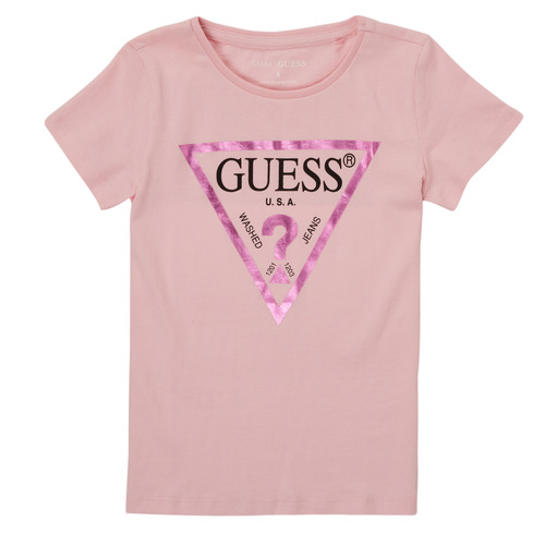 Υφασμάτινα Κορίτσι T-shirt με κοντά μανίκια Guess CANCI Ροζ
