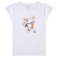 Υφασμάτινα Κορίτσι T-shirt με κοντά μανίκια Guess TEURO Άσπρο