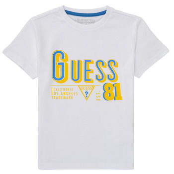 Υφασμάτινα Αγόρι T-shirt με κοντά μανίκια Guess ANEMYS Άσπρο