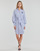 Υφασμάτινα Γυναίκα Κοντά Φορέματα Lauren Ralph Lauren ESSIEN-LONG SLEEVE-DAY DRESS Marine / Άσπρο