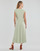 Υφασμάτινα Γυναίκα Μακριά Φορέματα Lauren Ralph Lauren VATRIZIA-SHORT SLEEVE-DAY DRESS Green / Pale