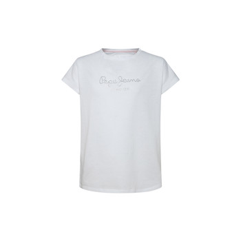 Υφασμάτινα Κορίτσι T-shirt με κοντά μανίκια Pepe jeans NURIA Άσπρο