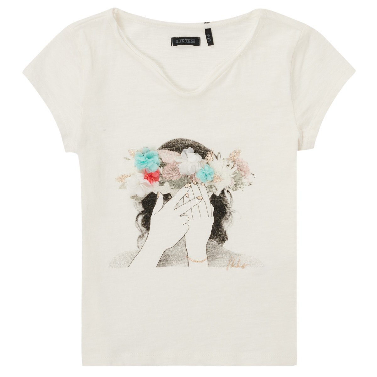 Υφασμάτινα Κορίτσι T-shirt με κοντά μανίκια Ikks ECLISPA Άσπρο