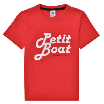Υφασμάτινα Αγόρι T-shirt με κοντά μανίκια Petit Bateau BLASON Red