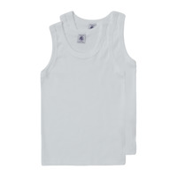 Υφασμάτινα Αγόρι Αμάνικα / T-shirts χωρίς μανίκια Petit Bateau NATHAN Άσπρο