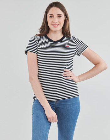 Υφασμάτινα Γυναίκα T-shirt με κοντά μανίκια Levi's PERFECT TEE Raita / Stripe / Caviar