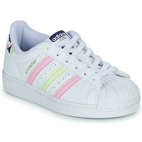 Παπούτσια Κορίτσι Χαμηλά Sneakers adidas Originals SUPERSTAR C Άσπρο / Ροζ / Motif