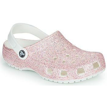 Παπούτσια Κορίτσι Σαμπό Crocs Classic Glitter Clog K Άσπρο / Ροζ